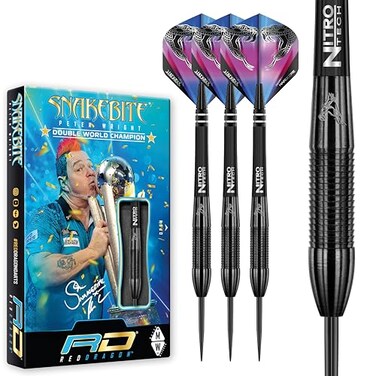 Peter Wright Snakebite 3: 26g Tungsten Darts Set with Flights and Stems