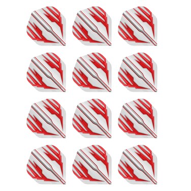 Hardcore Radical White &amp; Red Extra Thick Standard Dart Flights - 4 Sets Per Pack (12 Dart Flights in Total)