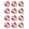 Hardcore Radical White &amp; Red Extra Thick Standard Dart Flights - 4 Sets Per Pack (12 Dart Flights in Total)