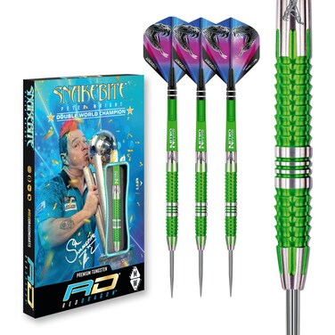 RED DRAGON Peter Wright Snakebite Mamba 2: 24g Tungsten Darts Set with Flights and Stems