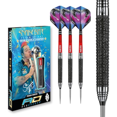 RED DRAGON Peter Wright Snakebite Melbourne Masters Edition: 22g - Tungsten Darts Set with Flights and Stems