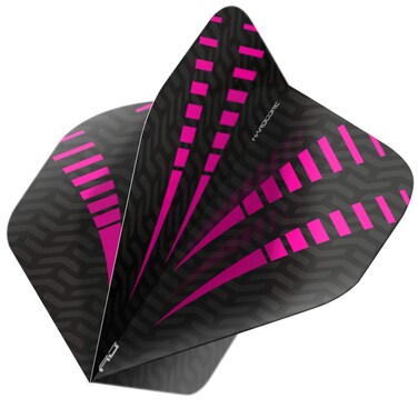 RED DRAGON Hardcore Radical Black &amp; Purple Burst Extra Thick Standard Dart Flights - 4 Sets Per Pack (12 Dart Flights in Total)