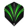 RED DRAGON Hardcore Radical Black and Green Burst Extra Thick Standard Darts Dart Flights - 4 Sets per Pack (12 Dart Flights in Total)