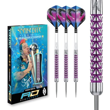 RED DRAGON Peter Wright Snakebite Vyper: 20g Tungsten Darts Set with Flights and Stems