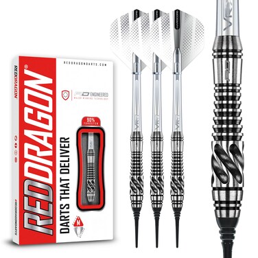 RED DRAGON Askari 20g Barrel, 22g Full Weight Softip Tungsten Darts with Flights &amp; Stems