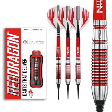 RED DRAGON Reflex 20g Barrel, 22g Full Weight Softip Tungsten Darts with Flights &amp; Stems