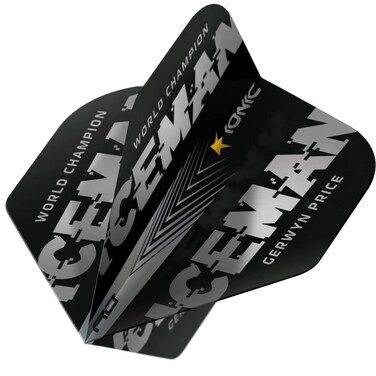RED DRAGON Gerwyn Price Iceman World Champion Silver Edition Dart Flights - 3 Sets per Pack (9 Flights in Total)