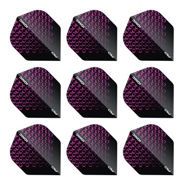 RED DRAGON Hardcore Ionic Pink Circles Dart Flights - 3 Sets Per Pack (9 Dart Flights in Total)
