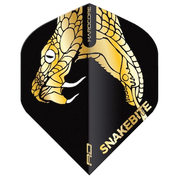 RED DRAGON Peter Wright Snakebite Hardcore Premium Gold Snake Dart Flights - 3 Sets Per Pack (9 Dart Flights in Total)