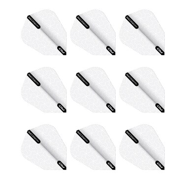 RED DRAGON V-Standard White Dart Flights- 3 Sets Per Pack (9 Dart Flights in Total)