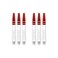 RED DRAGON Peter Wright Snakebite Nitrotech Intermediate White and Red Stems - 2 Sets per Pack (6 Stems in Total)
