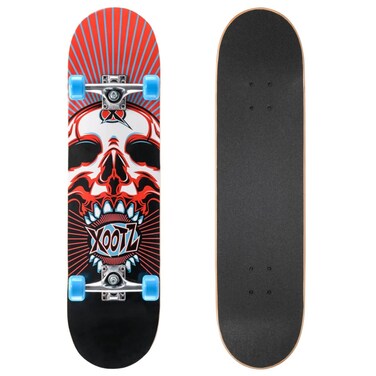 Xootz Kids Complete Beginners Double Kick Trick Skateboard Maple Deck - 31 x 8 Inches
