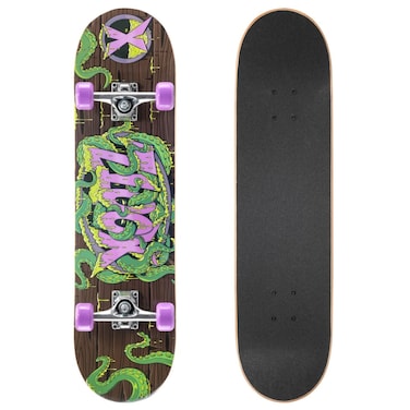 Xootz Kids Tenticles Complete Beginners Double Kick Trick Skateboard Maple Deck - Tenticles, 31 x 8 Inches