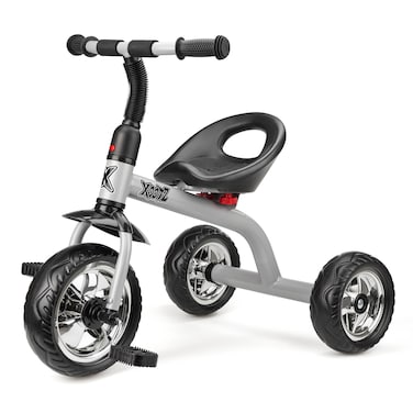 Xootz Tricycle for Kids, Trike Easy Clip Assembly, Portable Kids Bike, Ages 2+, Silver