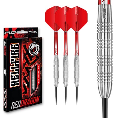 RED DRAGON Hell Fire B: 24g Tungsten Darts Set with Flights and Stems