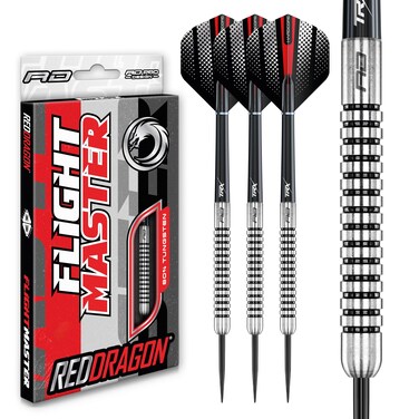 RED DRAGON Fury 1: 21g Flightmaster - Tungsten Steeltip Darts Set with Flights and Stems