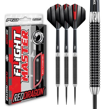 RED DRAGON Swingfire 1: 24g Flightmaster - Tungsten Steeltip Darts Set with Flights and Stems