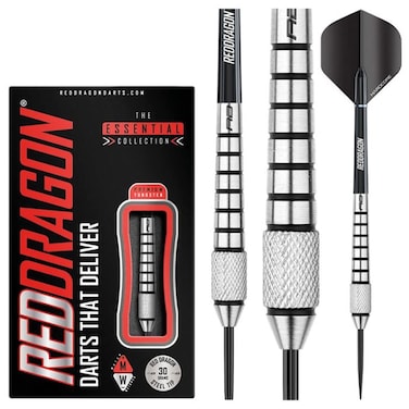 RED DRAGON Firebolt: 30g Flightmaster - Tungsten Steel Darts Set with Flights and Stems