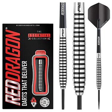 RED DRAGON Blue Fin 1: 28g Flightmaster - Tungsten Steeltip Darts Set with Flights and Stems