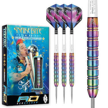 RED DRAGON Peter Wright Snakebite 1: 22g Tungsten Darts Set with Flights and Stems
