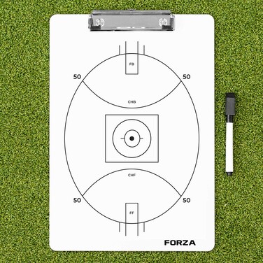 FORZA Dry Erase Coaches Clipboard [13 Sport Options] - Wipe Clean Tactics Whiteboard (Aussie Rules Football)