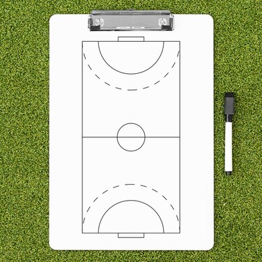 FORZA Dry Erase Coaches Clipboard [13 Sport Options] - Wipe Clean Tactics Whiteboard (Handball)