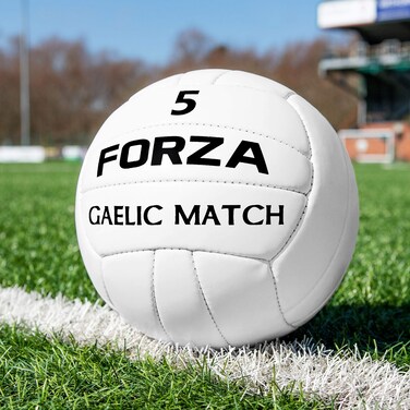 FORZA Gaelic Match Football   Official Size   100% Hand Stitched (Size 5, Pack of 1)