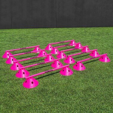 FORZA Marker Cone &amp; Hurdles Training Equipment   Develop Your Core Skills for Speed &amp; Agility Drills - Available in 3 Option Sets (Super Cone, Pink)
