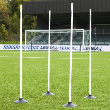 FORZA Boundary Poles   4.5ft l Multi-Purpose Boundary Poles with Optional Weighted Bases   Football Training Equipment   Multi Sports Equipment - Fitness &amp; Speed [Pack of 4] (Without Rubber Base)