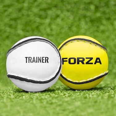 FORZA Hurling Sliotar Training Balls - White/Fluro GAA Balls (Yellow, Pack of 1)