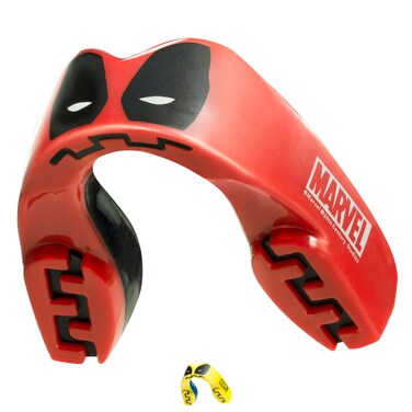 Marvel Deadpool Sports Mouthguard, Dual Layer Premium Adults Mouth Guard with Case for Boxing, Basketball, Lacrosse, Football, Martial Arts, Hockey and All Contact Sports (Adult 12+ Years, Red)