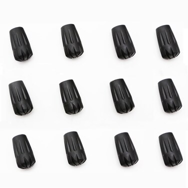TREKOLOGY Trekking Pole Tips - 12pc/Set Walking Stick Tips Hiking Pole Tips Rubber Tips - Walking Sticks Replacement Tip Protectors - 11mm Hole Diameter - Fit Most Standard Hiking Poles Black