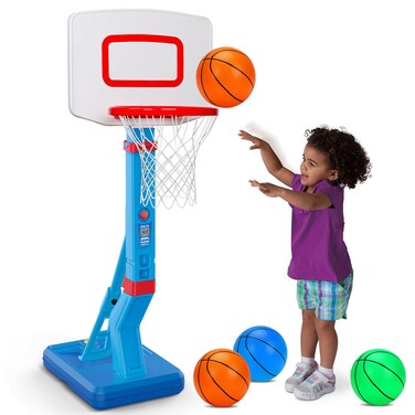 Toddler Basketball Hoop Indoor Mini Adjustable Basketball Goal with Ball Pump for Boys Girls Outdoor Toys for Backyard Game Outside Basketball Toy for Kids Age 2-4 3-5 6 7 4-8 Christmas Birthday Gifts