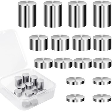 Tungsten Weights 3.75 Ounce 3/8 Inch Incremental Cylinders Car Weights Compatible with Pinewood Car Derby Weights, 16 Pieces, 4 Sizes