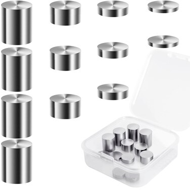 Tungsten Weights 3.25 Ounce 3/8 Inch Incremental Cylinders Car Weights Compatible with Pinewood Car Derby Weights, 12 Pieces, 4 Sizes