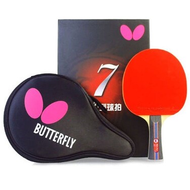 Butterfly B702FL Shakehand Table Tennis Racket   China Series   Powerful Carbon Blade and Rubber Combination with Racket Case   Recommended for Intermediate Level Players
