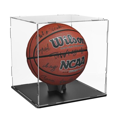 Basketball Display Case Stand,Clear Acrylic Display Case for Action Figures Toys Collectibles,Soccer Ball Display Case,Need self-Assembly(9.8x9.8x11inch;25x25x28cm)