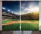 Ambesonne Sports Curtains, Game Thirll Concept Digitally Generated Stadium Arena with Lots of Audience Image, Living Room Bedroom Window Drapes 2 Panel Set, 108 X 84, Green Blue