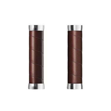 Brooks Slender Leather Grips (130 + 130 mm) -Antic Brown-New22 Unisex Adult Handlebar, Silver, Standard