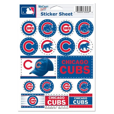 WinCraft MLB Chicago Cubs Vinyl Sticker Sheet, 5" x 7