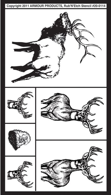 Rub 'N' Etch Designer Stencil 5x8-Wildlife