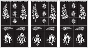 Rub 'N' Etch Designer Stencils 5x8 3/Pkg-Fern Designs