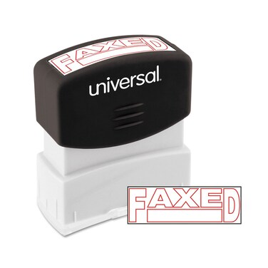 Universal UNV10054 Pre-Inked Faxed Message Stamp - Red Ink