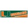 NCAA University of Miami (Florida) 13266751 Bumper Strip, 3" x 12", Black