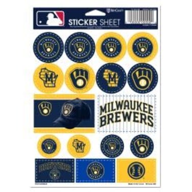 Wincraft MLB Milwaukee Brewers 27169012 Vinyl Sticker Sheet, 5" x 7