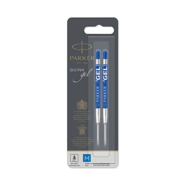 PARKER QUINK Ballpoint Pen Gel Ink Refills, Medium Tip, Blue, 2 Count