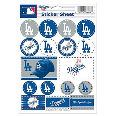 Wincraft MLB Los Angeles Dodgers Vinyl Sticker Sheet, 5" x 7
