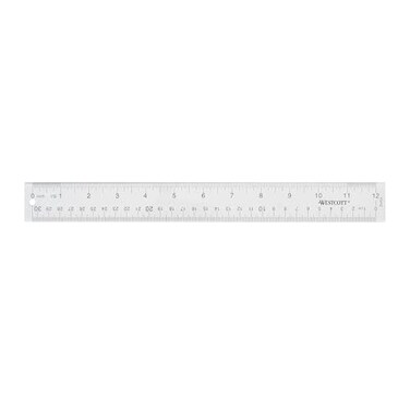 Westcott 10562 Acrylic Clear Ruler, 12 In