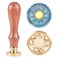 CRASPIRE Wax Seal Stamp Sun Vintage Sealing Wax Stamp Sun Retro 25mm Removable Brass Seal Stamp with Wood Handle for Wedding Invitations Envelopes Gift Packing Craft Adhesive Waxing