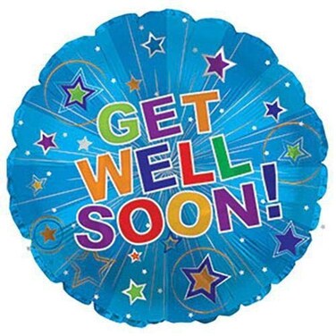 CTI Balloons 114369 Get Well Soon Silver Burst, 17